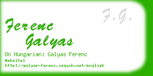 ferenc galyas business card